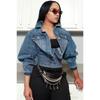 Y2K Style Irregular Denim Jacket - European & American Fashion Women's Clothing HR23091