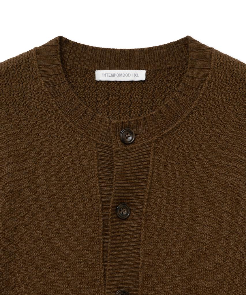 Intempomood Cottage Round Neck Cardigan_Brown