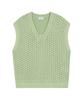 IRONYPORNO WHITELINE 86-Iro314 [Washable] Punched V-Neck Knit Vest Light Green