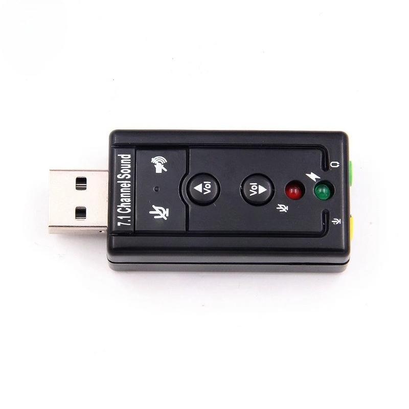 1pc New External Mini USB 2.0 Virtual 7.1Channel Audio Sound Card Adapter 3.5mm Mic Speaker Audio Headphone Jack Converter