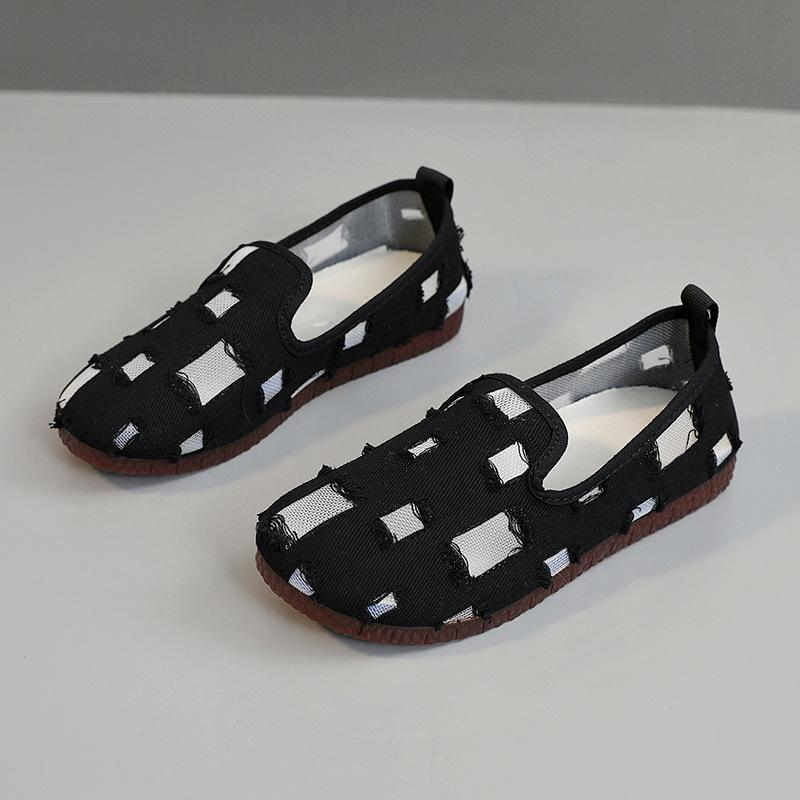 

XQM102 one-pedal cloth shoes for women s 2025 new summer thin breathable soft-soled versatile lazy shoes flat-soled break 35