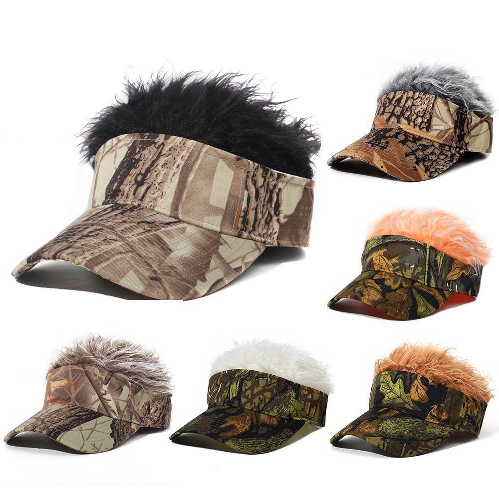 Men Fluffy Fake Hair Hat Baseball Cap With Spiked Hairs Wig Fun Toupee Hats Wig Golf Baseball Cap
