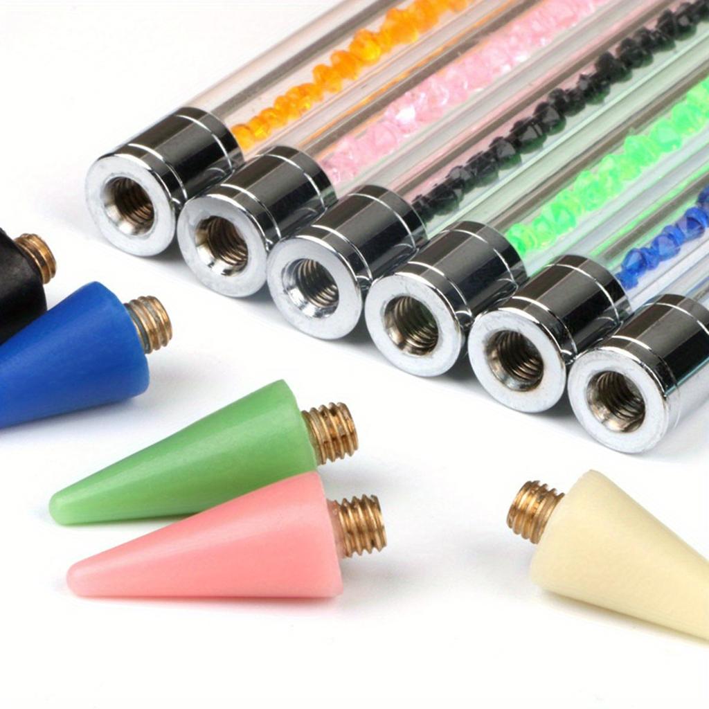 2 st Diamantmålning Verktyg Självhäftande Borrpenna Ersättningsspets, Lämplig För 5D DIY Nagelkors Penna För Att Välja Nagelsmycken, Tillbehör