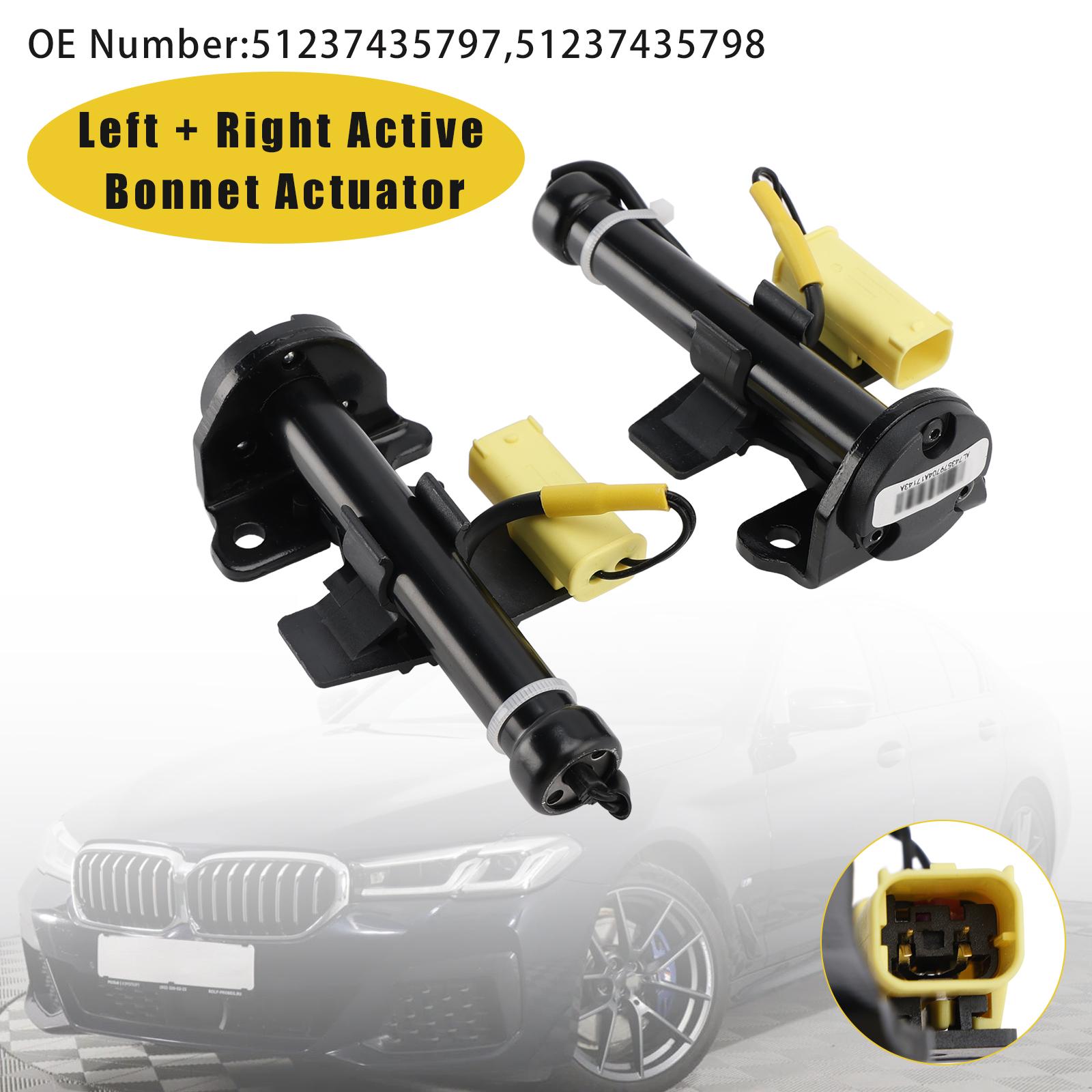 Left + Right Active Bonnet Actuator 51237435797 For BMW 5 Series G30 2015-2020