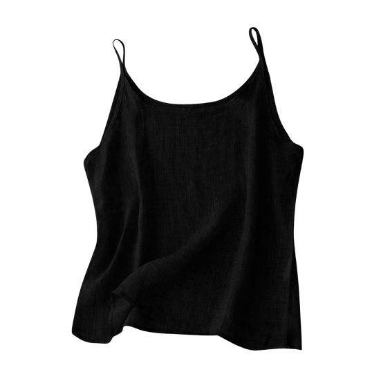 

Women Tops Spaghetti Strap Sleeveless Pure Color Camisole Loose Fit Casual Basic Summer Layering Shirt Daily Wear M