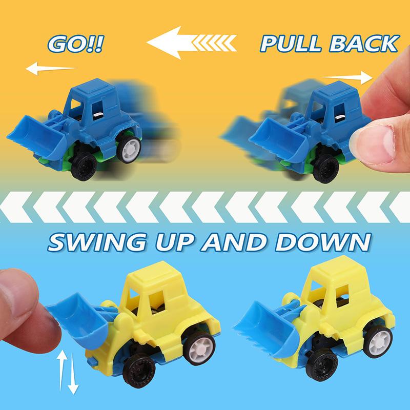 12pcs Pull Back Truck Vehicle Cars Toy Kids Birthday Party Favors Goodie Pinata Filler Boy Girl Christmas Gift School Prize