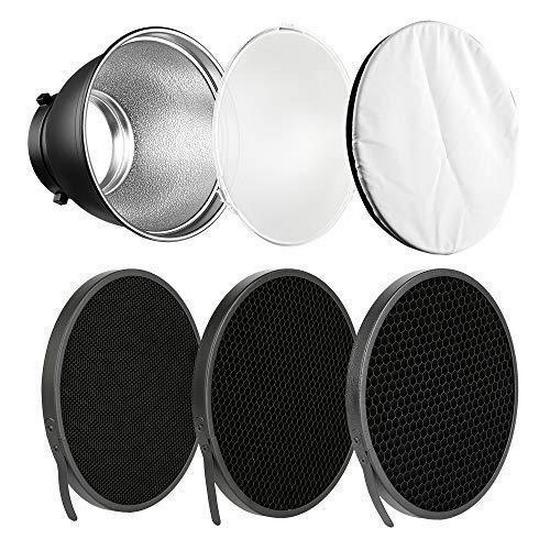 Universal Bowens Mount Reflector & Honeycomb Grid Film Flash Diffuser Set