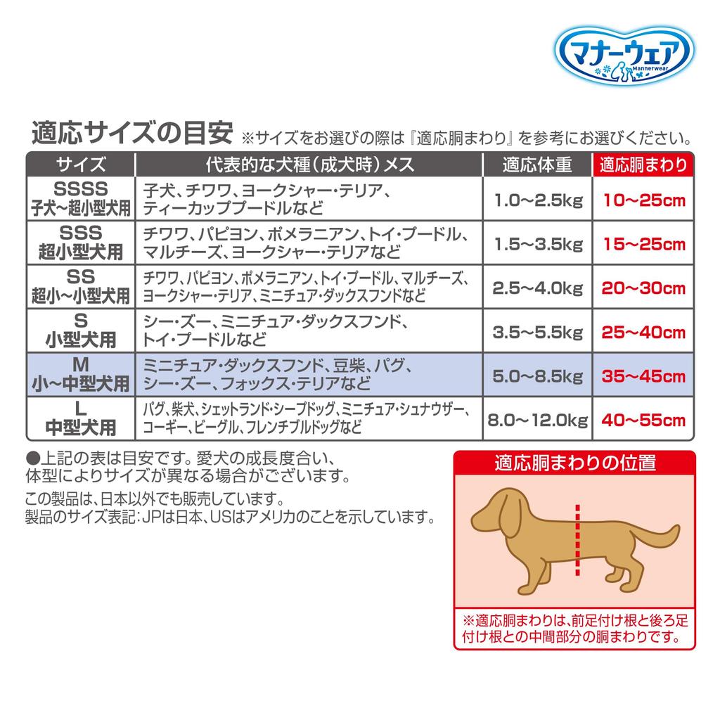 Manners Wear Dog Diaper for M For Small To Medium Mauve Pink 272 Sheets Sheets X Nursing Pet Unicharm Girls, Size, Dogs, Dots/Pink Check, (34 8), Pee,