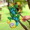 Metal Gecko Wall Decor,Outdoor Hanging Lizard Wall Art,Colorful Metal Lizards Wall Art Decor