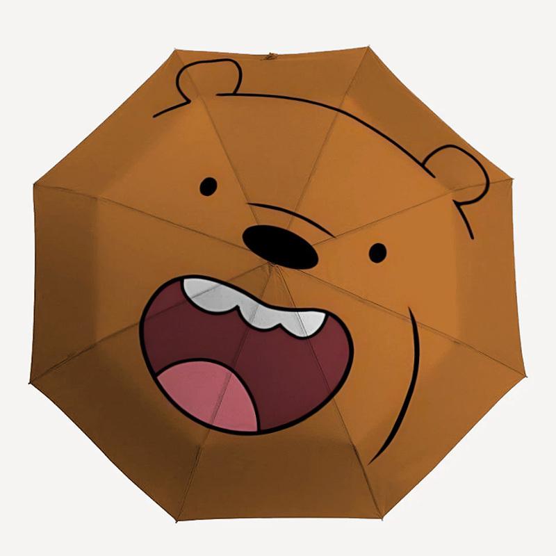 

1pc We Bare Bears Automatic Open/close Folding Portable Umbrella with 8-Rib Structure for Women/Men, All-Season Use a0901069