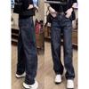 Women's Plus Size High Waist Vintage Dark Blue Skinny Jeans - Slimming Straight Leg for Pear Shape, Autumn/Winter