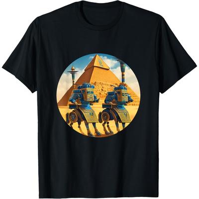 Robots Ancient Egyptian Pyramids T-Shirt