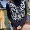 Women's Ethnic Embroidered V-Neck Sleeveless Vest/Cardigan