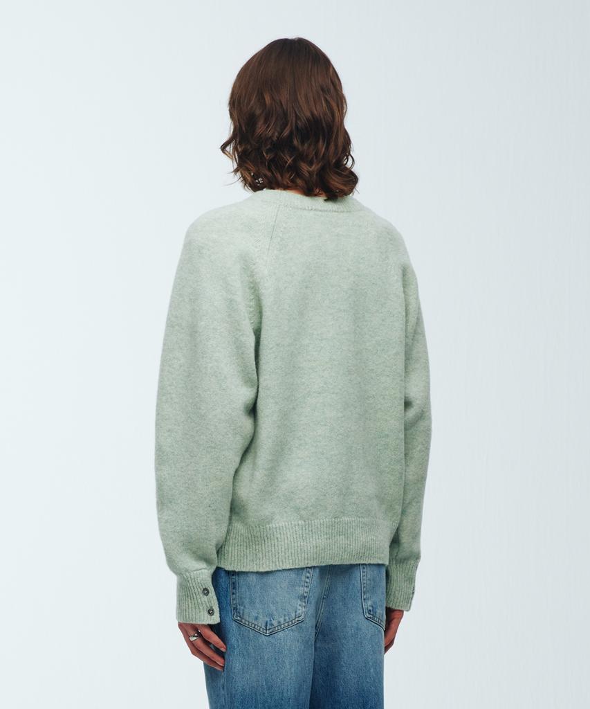 KNITTED Shaggy Dog 100% Wool Round Knit Mint