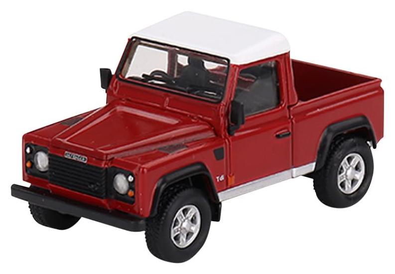 TrueScale Miniatures MINI GT 164 Land Rover Defender 90 Pickup Masai Red Right-hand drive Finished product