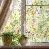 Folie de Geam Curcubeu Stil Vitraliu Floral Aderență Statică Neadezivă Autocolante de Geam Reutilizabile pentru Living Dormitor Bucătărie Baie