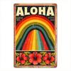Vintage Metal Poster Hawaii Rainbow Wall Art Retro Sign for Bar