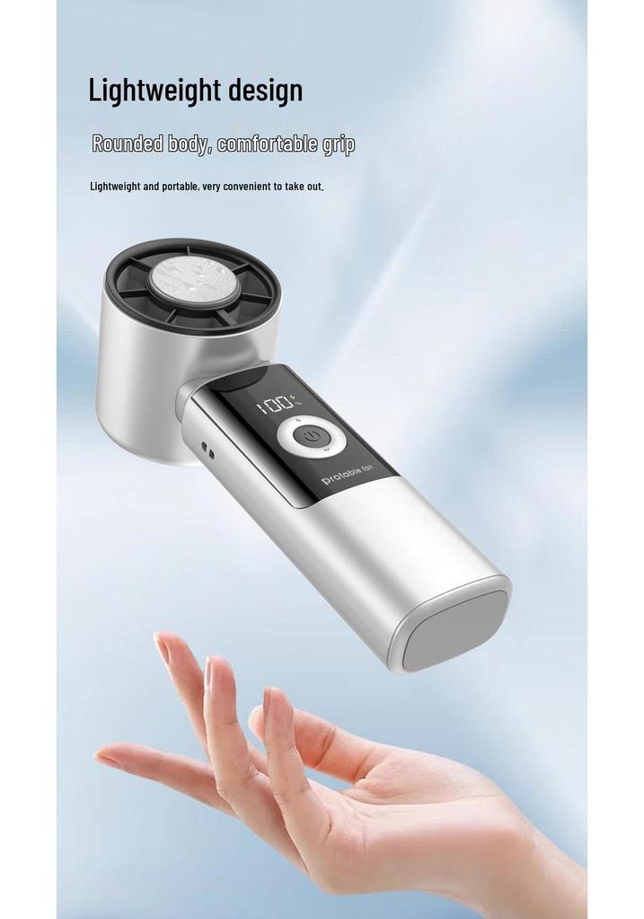 2026 USB Rechargeable Foldable Handheld Ice Cooling Fan with Simple Digital Display