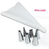 8-Piece Cake Tool Set: 6 Stainless Steel Piping Tips with Silicone Bag & Converter