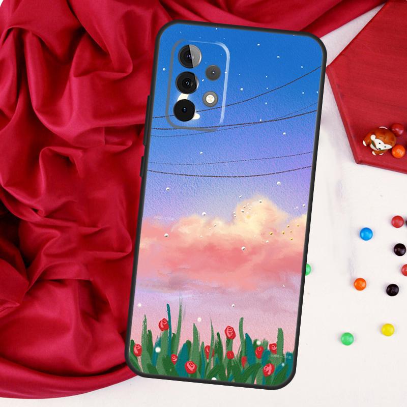 Korean Sunset Scenery For Samsung Galaxy A26 A05 A06 A16 A54 A34 A14 A22 A32 A52 A55 A35 A15 A53 A13 A56 A36 Case