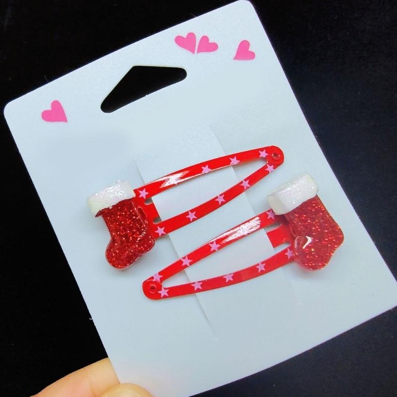Lovely Christmas Hair Clip Sequined Nonslip Strong Clip Santa/Tree Decors For Christmas Holiday Hair Styling Accessories