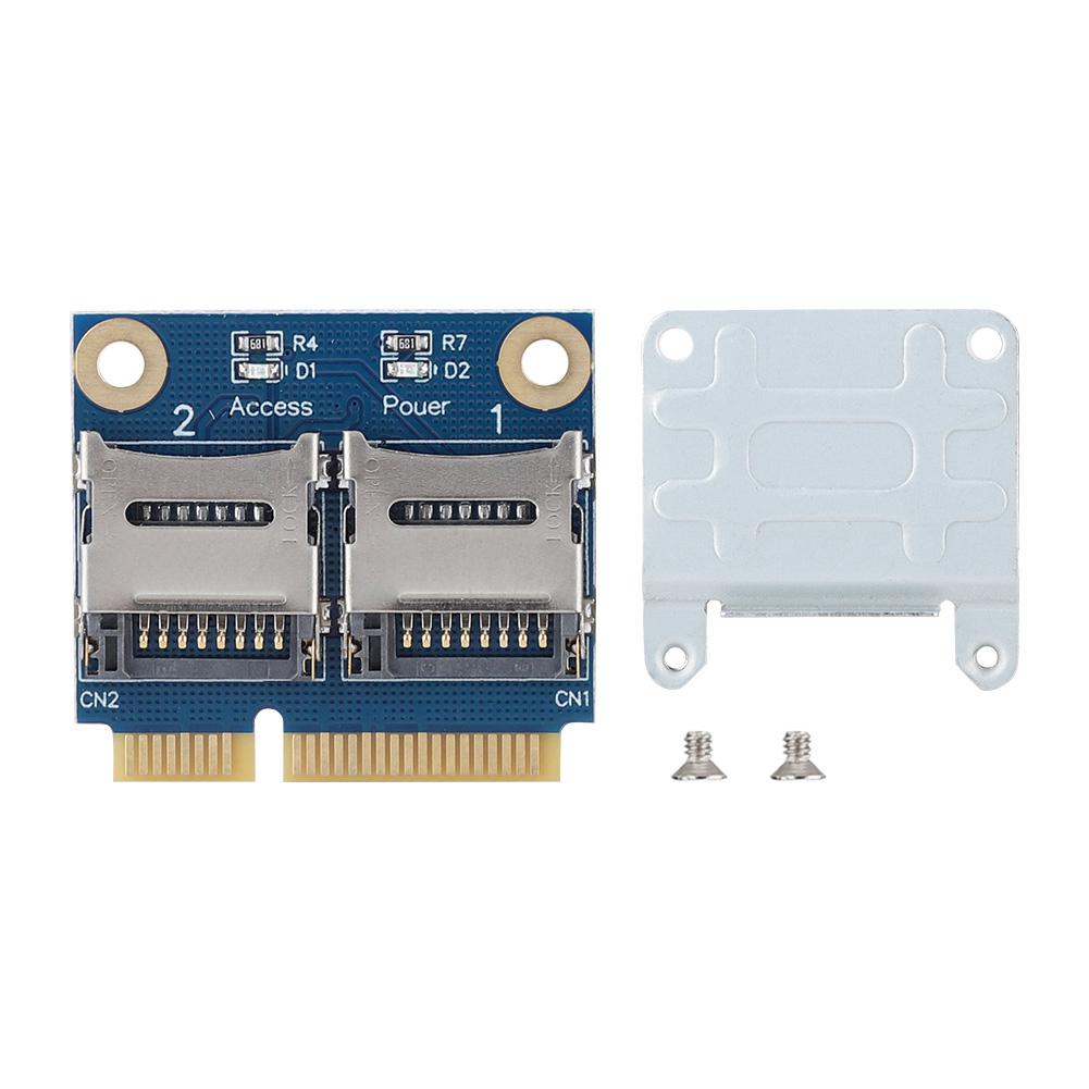 

Mini PCIe to Dual Micro Secure Digital Memory Adapter Card Converter Extender Card