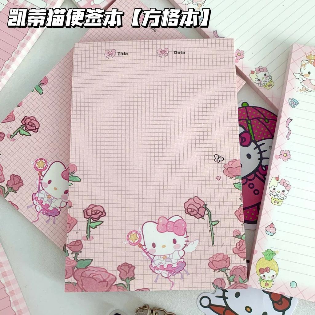 New Hello Kitty Sweet Note Paper 50 Sheets Cute Memo Notepad Portable Notebook for Students Girls School Stationery