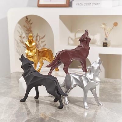 Modern Minimalist Geometric Wolf Ornament Light Luxury Style High-end Home Decoration Living Room TV Cabinet Resin Handicrafts
