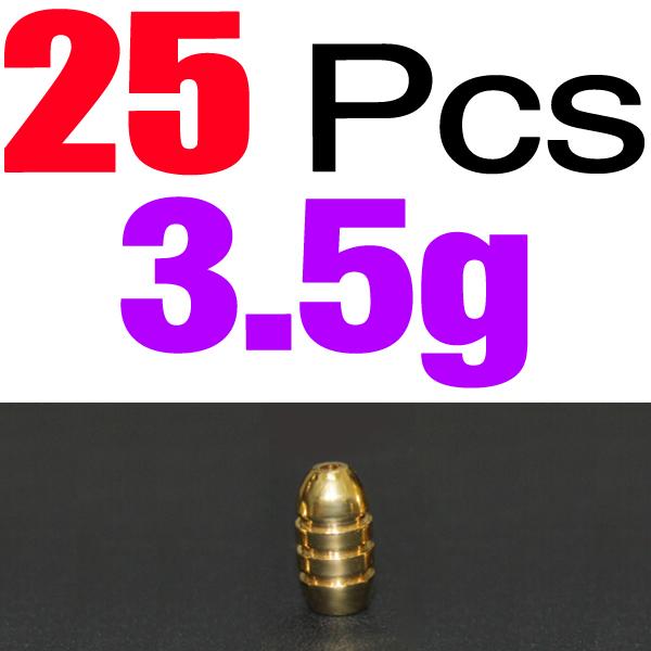 MNFT 25pcs/pack 1.8/3.5/5/7/10g Weight Bullet Shape Copper Sinker Rig Fishing Tackle Accessories BRASS BULLET SINKERS