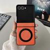 For Samsung Galaxy Z Flip 8 7 FE 6 5 4 3 Flip7 Flip6 Flip5 Hinge Protection Magnetic Case 360 Rotating Ring Holder Leather Cover