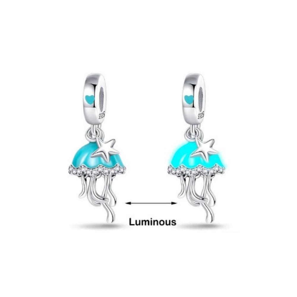 Copper Firefly Pendant Dangle Charm Moon Star Bead Fit Original Bracelet For Women Diy Fashion Jewelry Making