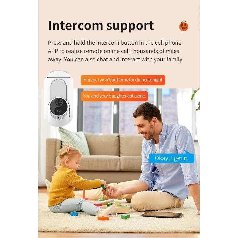 K7 Mini Camera Dual Lens Smart Security Camera 2K HD Camera 2.4GHz Night Vision Baby and Pet Monitoring Motion Detection