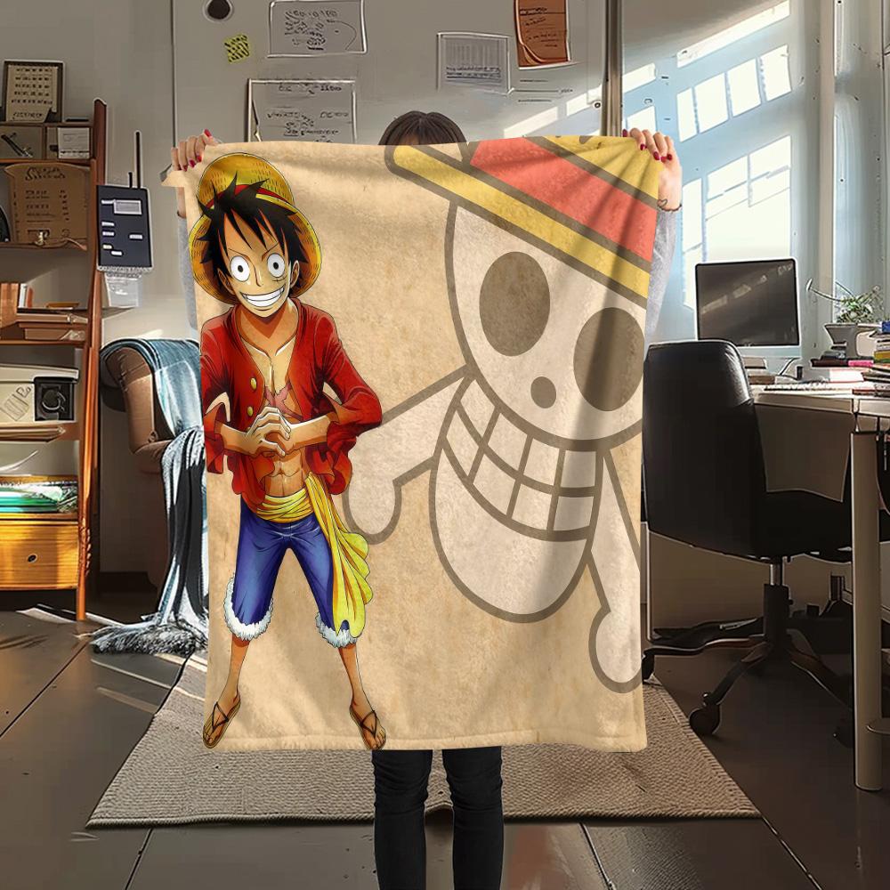 1pz Una Pezzo Monkey D Luffy Coperta in Flanella Fantasia Adatta a Tutte le Stagioni per Arredamento Casa Calore e Comfort Regali Regalo Festivo