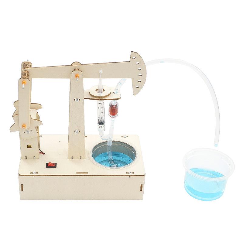 Kids STEM Toys DIY Pumping Unit Assembling Model Material Kits Water Pump Experiment Technology Toy Puzzle Painted Toys Gift