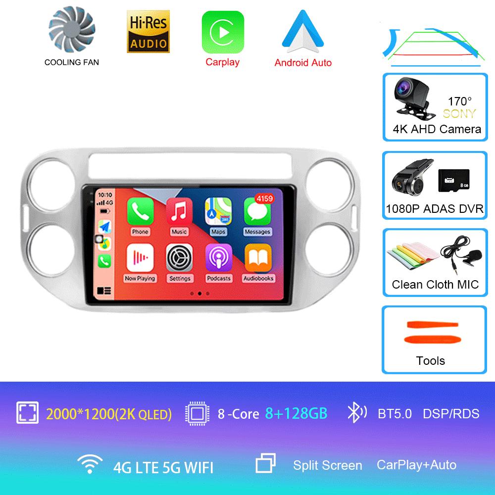 Car Radio Android 14 Wireless CarPlay Auto for VW Volkswagen Tiguan 1 NF 2006-2016 Multimedia Video Player Stereo GPS 2din Navi