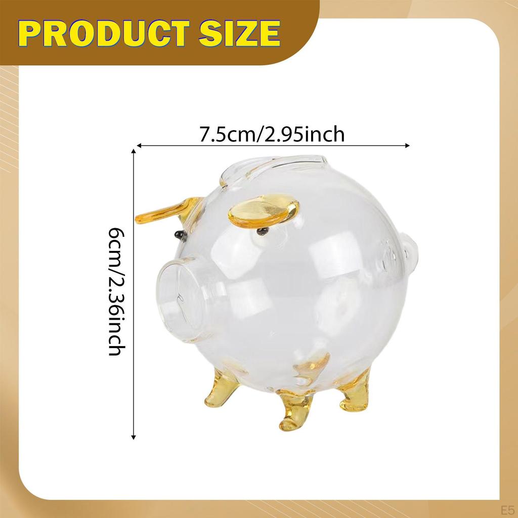 Glas Schwein Spardose Schreibtisch Organizer Geld Sparbox Glas für Dusche Schlafzimmer