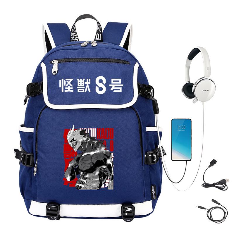 Monster No. 8 Peripheral Personalized Printed Backpack with USB Interface Cross-border Korean Edition Student Leisure School Bag