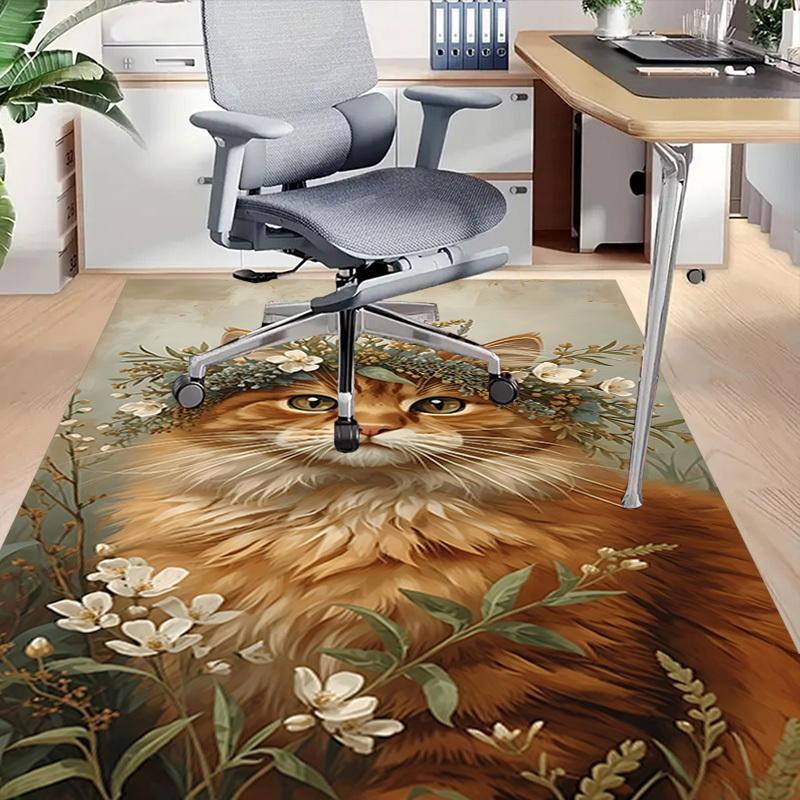 1pc cat flowers Carpet Office Rug Outdoor Mat Home Decor Area Carpet Festival Gift Office desk chair carpet