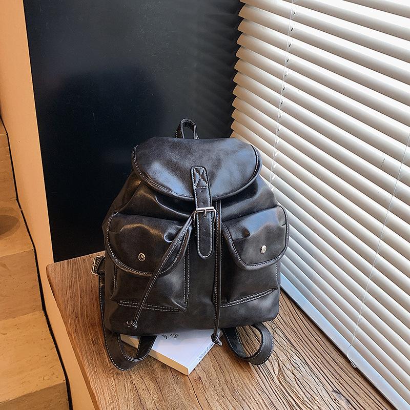 

Рюкзак дорожный большой вместимости женский новый модный ретро с высоким чувством студенческий школьный рюкзак рюкзак для поездок чёрный