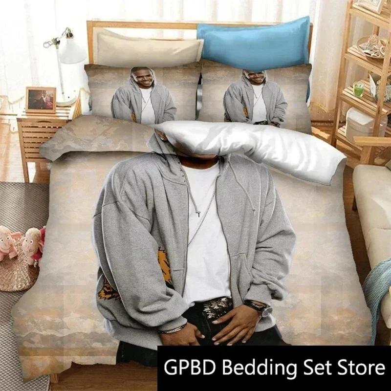3D Druck Rapper Chris Brown Bettwäsche Set Doppel Twin King Bettbezug Bettdecke Kissenbezug Jungen Mädchen Erwachsene Schlafzimmer