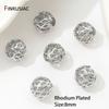 18K Gold Plated Brass Beads For Bracelets, 4/6/8mm Round Hollow Spacer Beads,Separators For Beads,DIY Jewelry Making Accessories