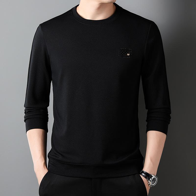 Autumn New Long-sleeved T-shirt Sweatshirt for Young and Middle-aged Men Korean Style Casual Trendy Round Neck Printed Men's Sweatshirt