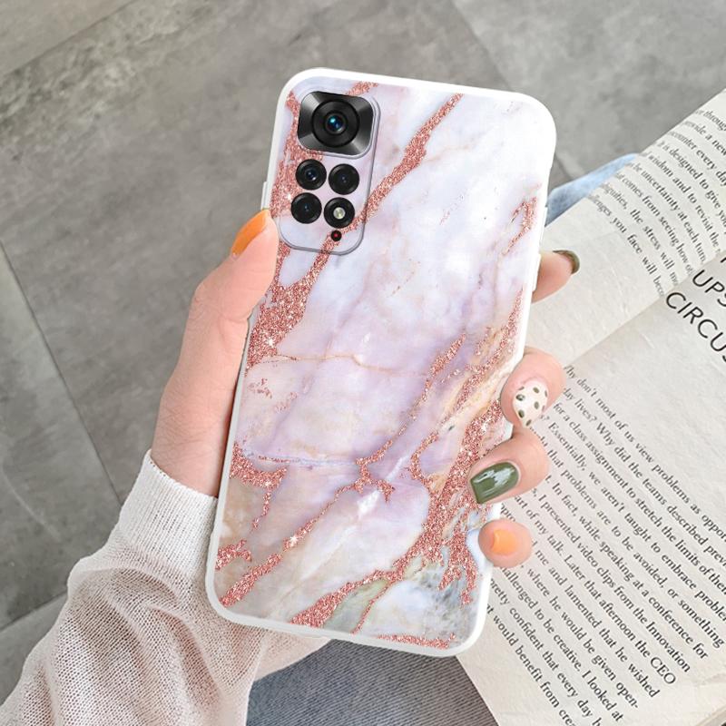 Marble Pattern Phone Case For Redmi Note 11 Pro Protective Cover Case Pink Silicon Soft Funda For Xiaomi Redmi 13C Note 13 4G