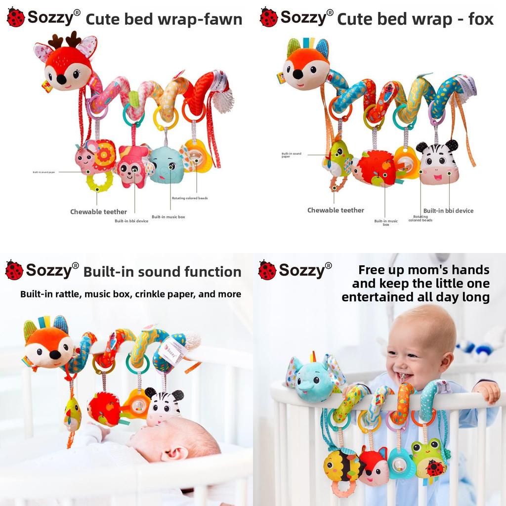 Fuchs Reh Baby Plüschtier Tier-Mobile mit Hängespielzeug für Säuglinge zur visuellen und motorischen Entwicklung