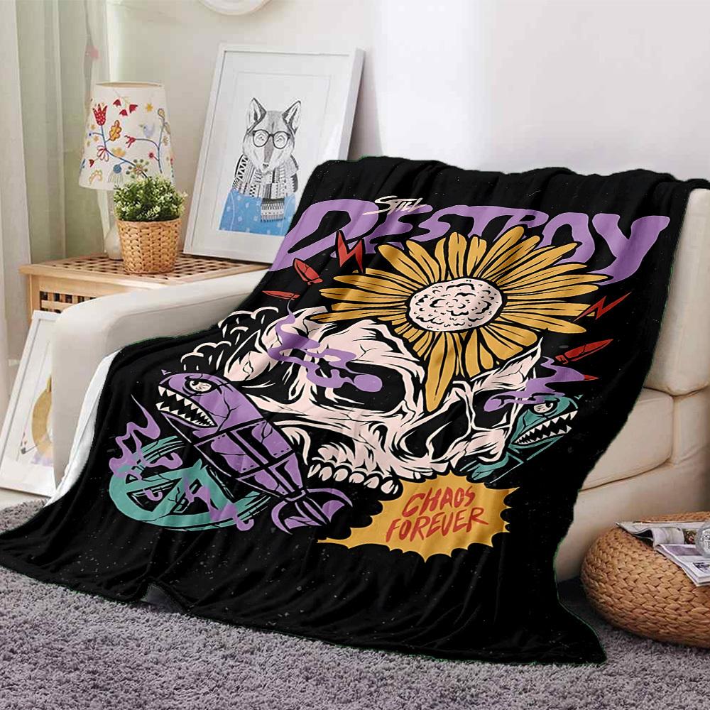 

1pc dragon guitarThemed Blanket - Soft Flannel All-Season Cozy Throw with Bold Graphic Print, or Holiday Gift 223 80cmx120cm(31inx47in)
