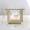 Terrarium Transparent with Wooden Stand Glass Vase Holder Creative Flower Pot for Coffee Shop Room