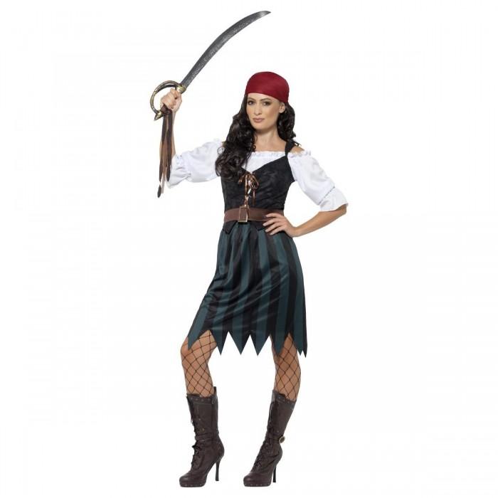 Smiffys Womens/Ladies Deckhand Pirate Costume Set