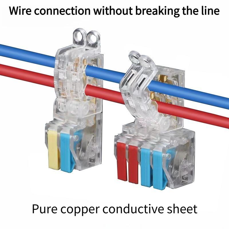 10PCS Free Wire Breaking Fast Terminal Block Light Wiring Special Binding Post Splitter Free of Wire Stripping