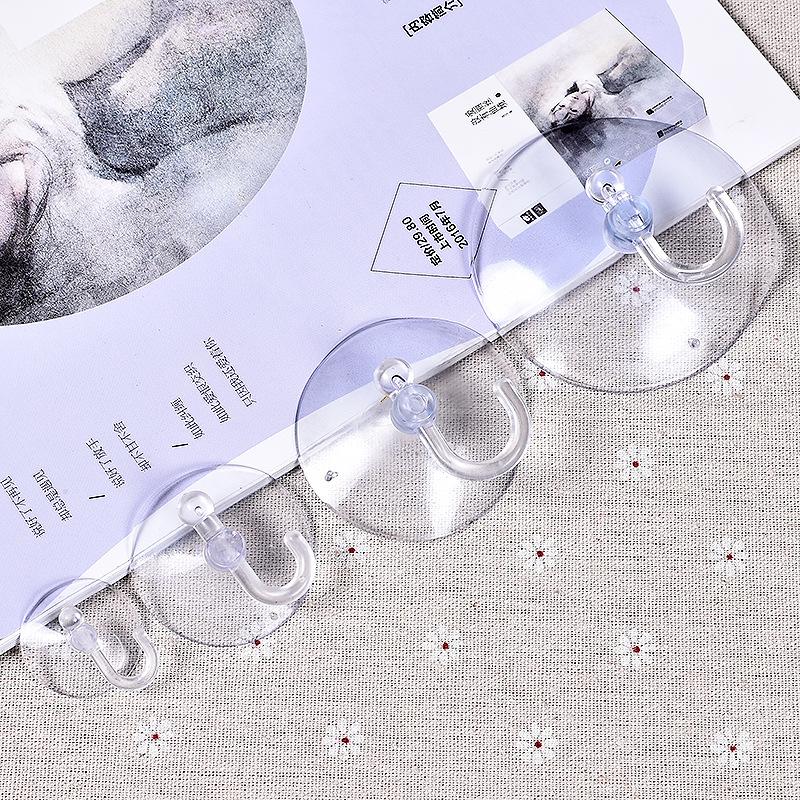 20pcs Suction Cup Hooks Strong Suction Cup Holder with Plastic Hook for Glass Window Wall Hook Hanger Household Kitchen Bathroom