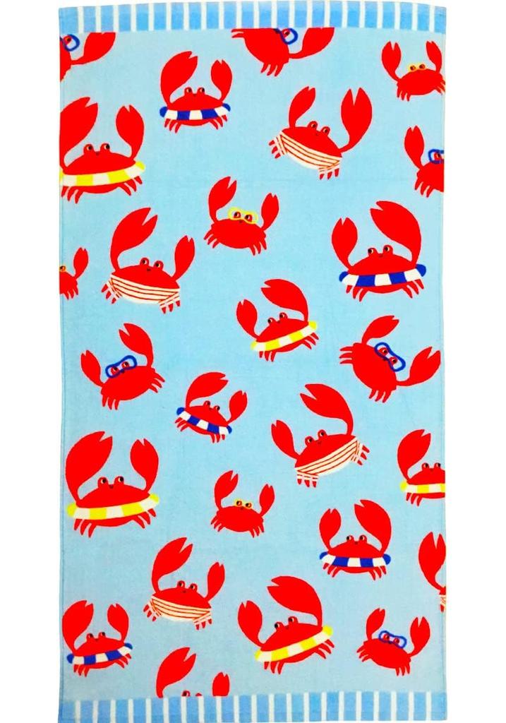 Beach Towel for Kids Velour Terry Blanket Throw for Swimming Bath Travel Camping and Picnic, Flamingo Lobster Octopus.